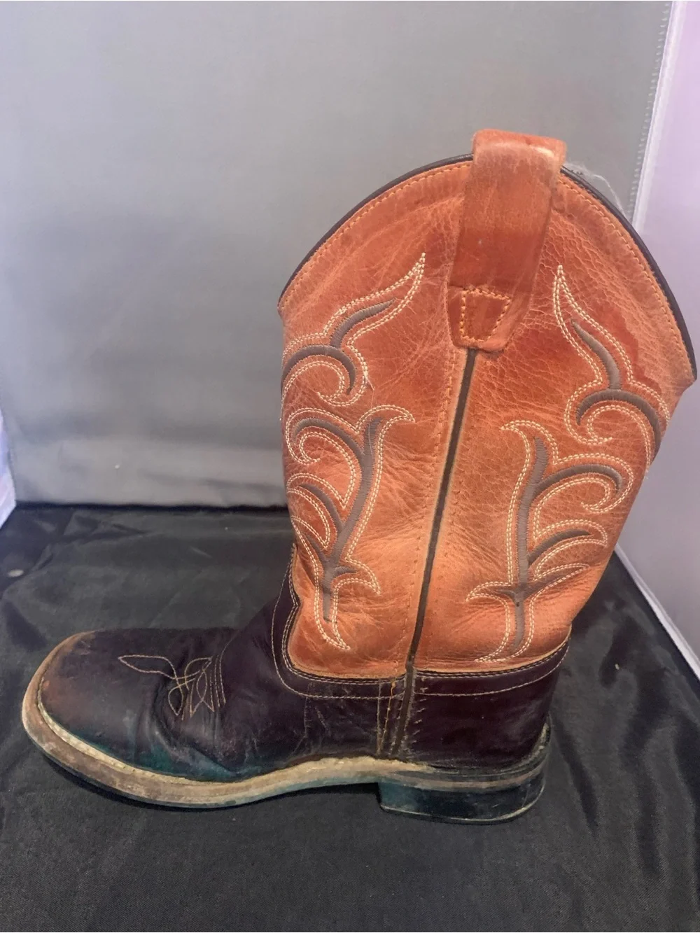Old West Brown and Tan Kid’s ( Unisex ) Western Cowboy Boots